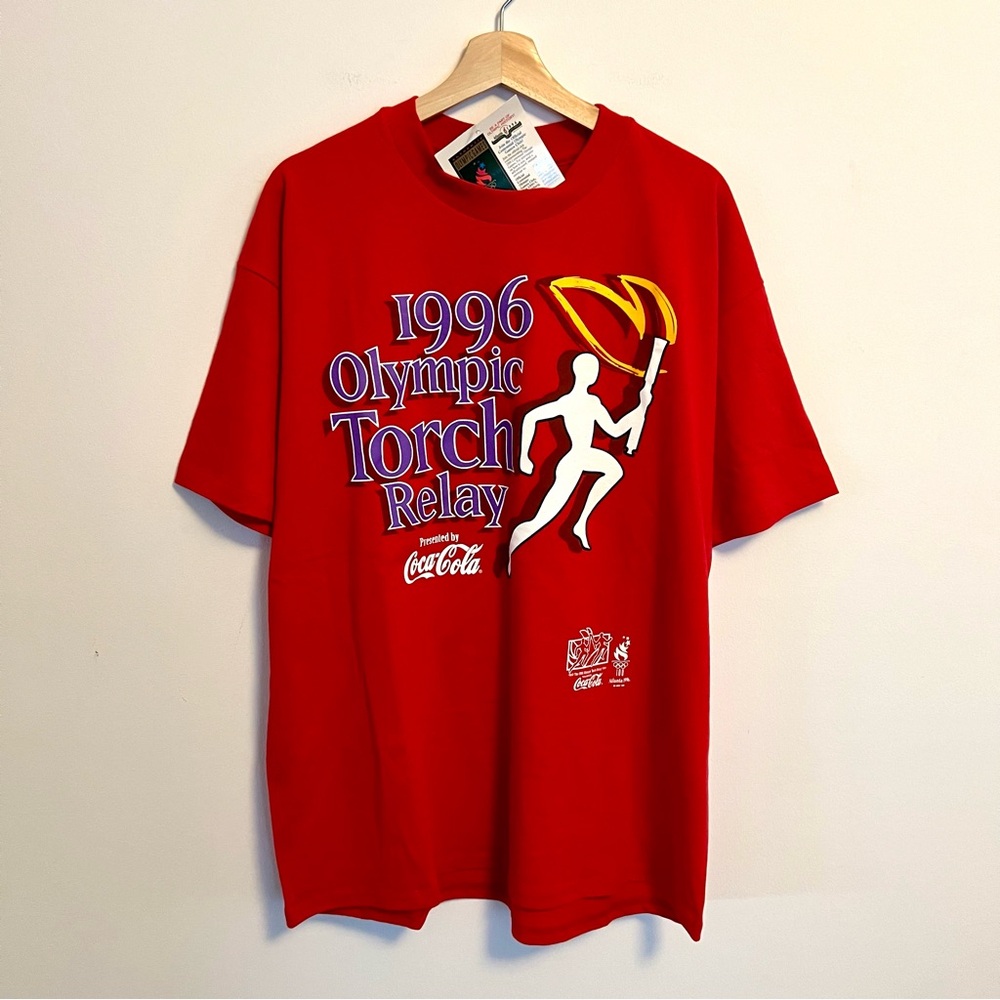 NWT Vintage 1996 Olympic Torch Relay Coca-Cola Single Stitch Graphic Tee – XL